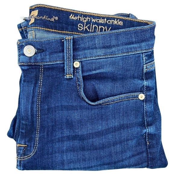 7 for All Mankind High Rise Shark Bite Ankle Jean Size 30 - Picture 6 of 10